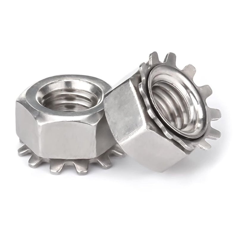 sotoolstop Store M5 Keps Lock Nut Stainless Steel, M5-0.8 K-Lock Keps Nuts 304 Stainless Steel 18-8 Lock Nuts, Pack of 50 - Image 1